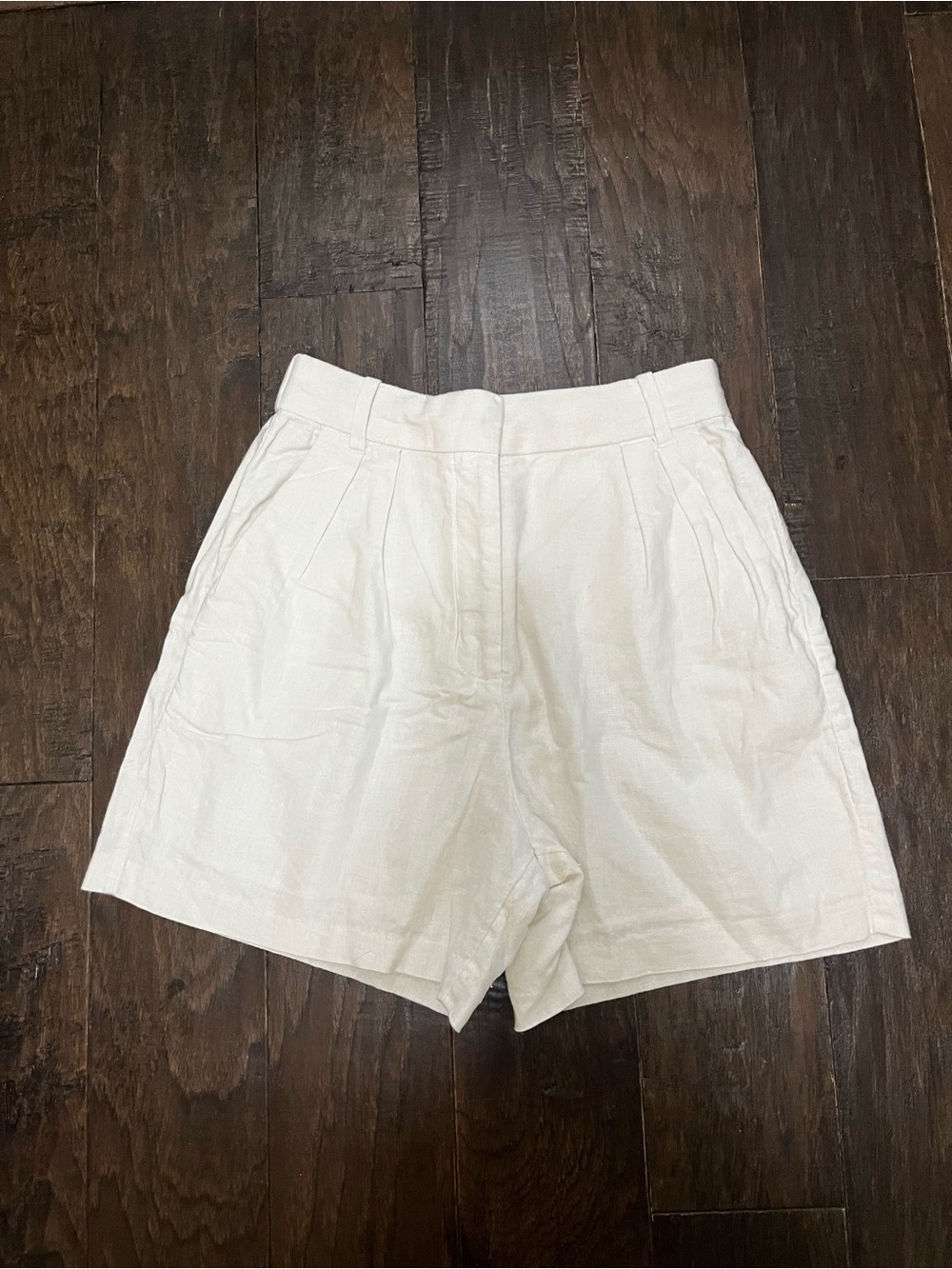 Abercrombie & Fitch Linen Cotton Blend Bermuda Shorts White Women’s XS Casual